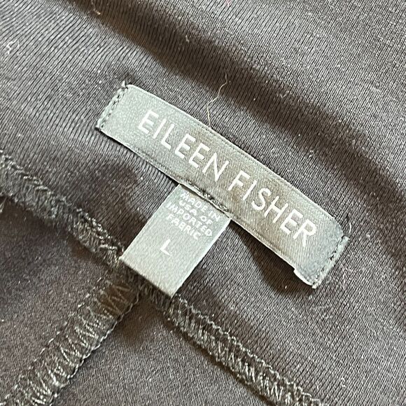 Eileen Fisher Black Maxi Skirt Pull On Large Rayon Lycra Column Rayon Lycra Slit - Picture 3 of 6